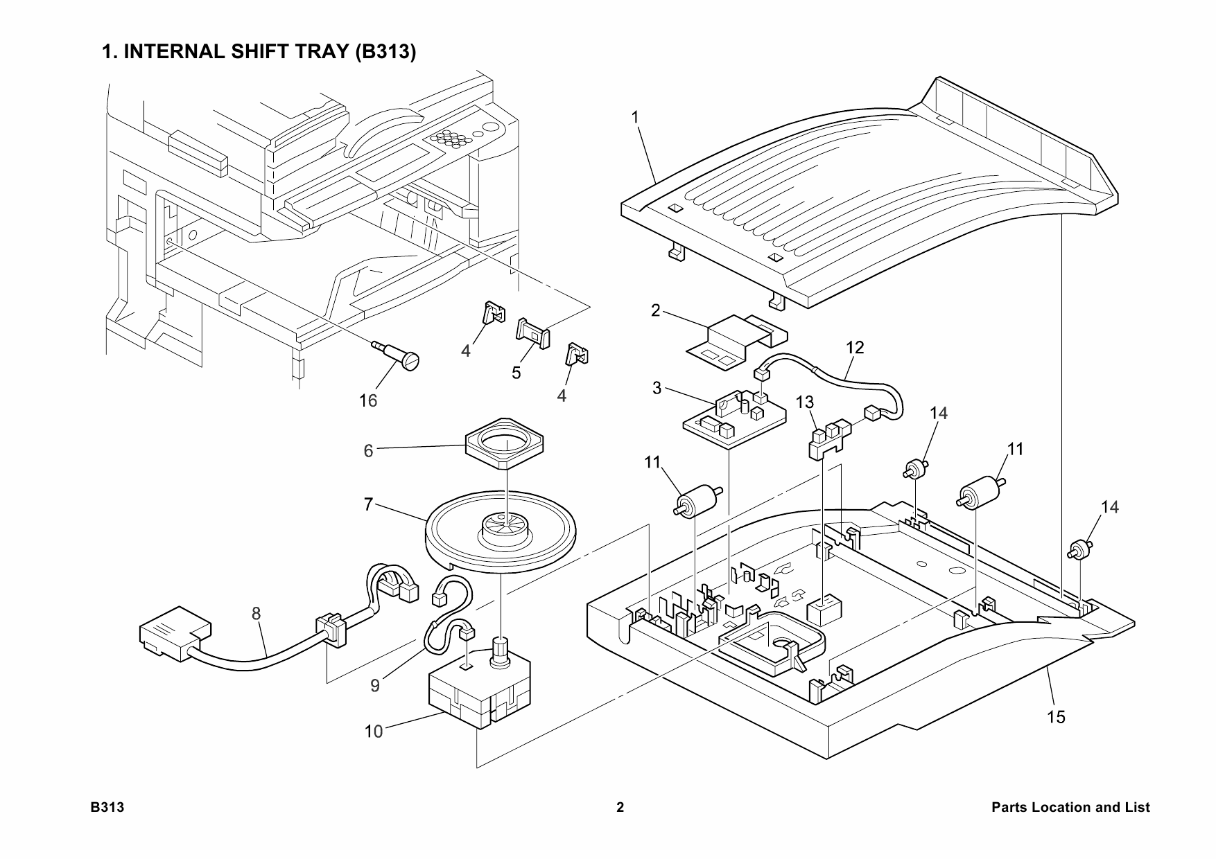 RICOH Options B313 INTERNAL-SHIFT-TRAY-TYPE-270 Parts Catalog PDF download-3